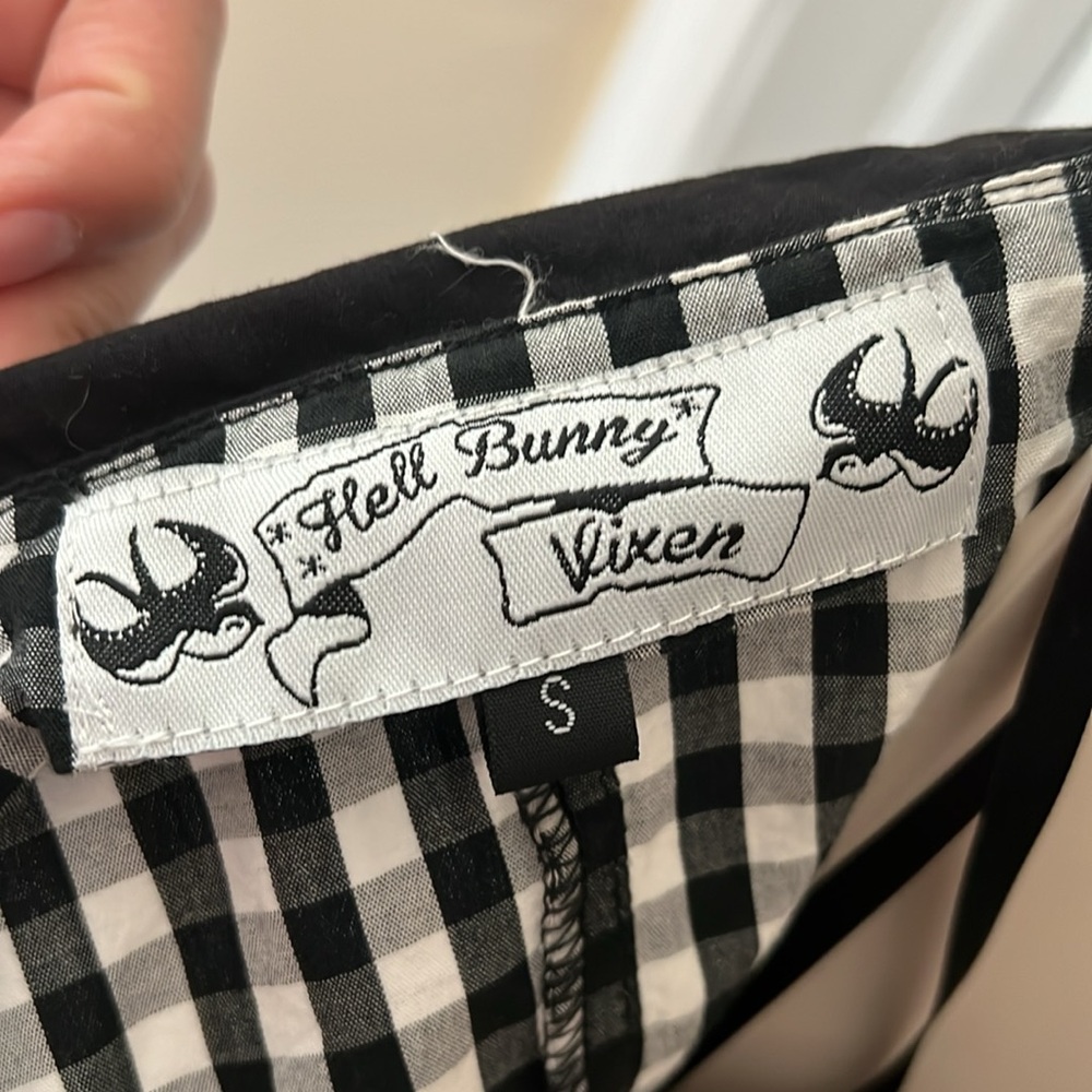 Hell Bunny Vixen Checkerboard Pinup Dress w/pockets! - Picture 3 of 3